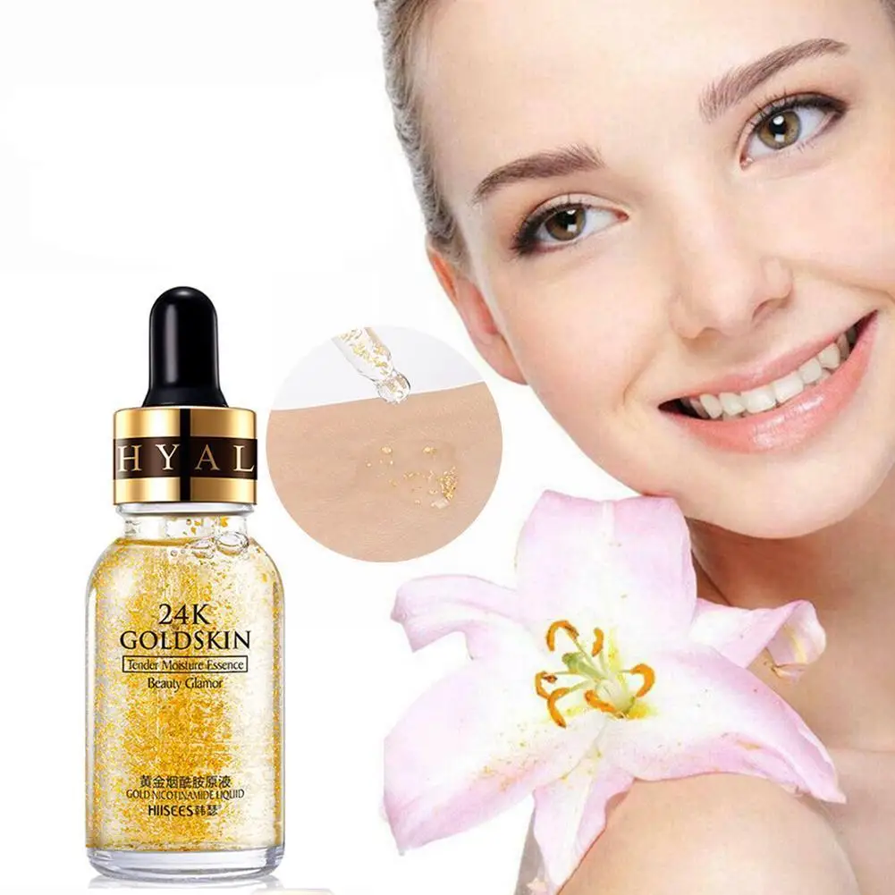 

24k Gold Shrinking Pores Firming Hydrating Essence Face Anti-aging 30ml Care Skin Serum Niacinamide Solution Stock A4j9