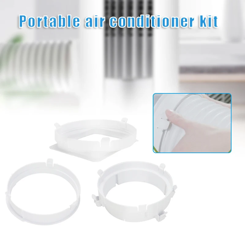

Portable AC Hose Adapter Exhaust Hose Connector Ring Window Seal Kit Round Tube Connector Air Conditioner Accessories FU
