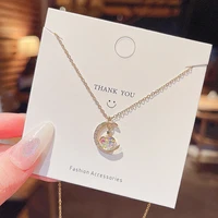 charm moon necklaces for women crystals asterism pendant necklace 2022 new luxury clavicle chain fashion jewelry wholesale