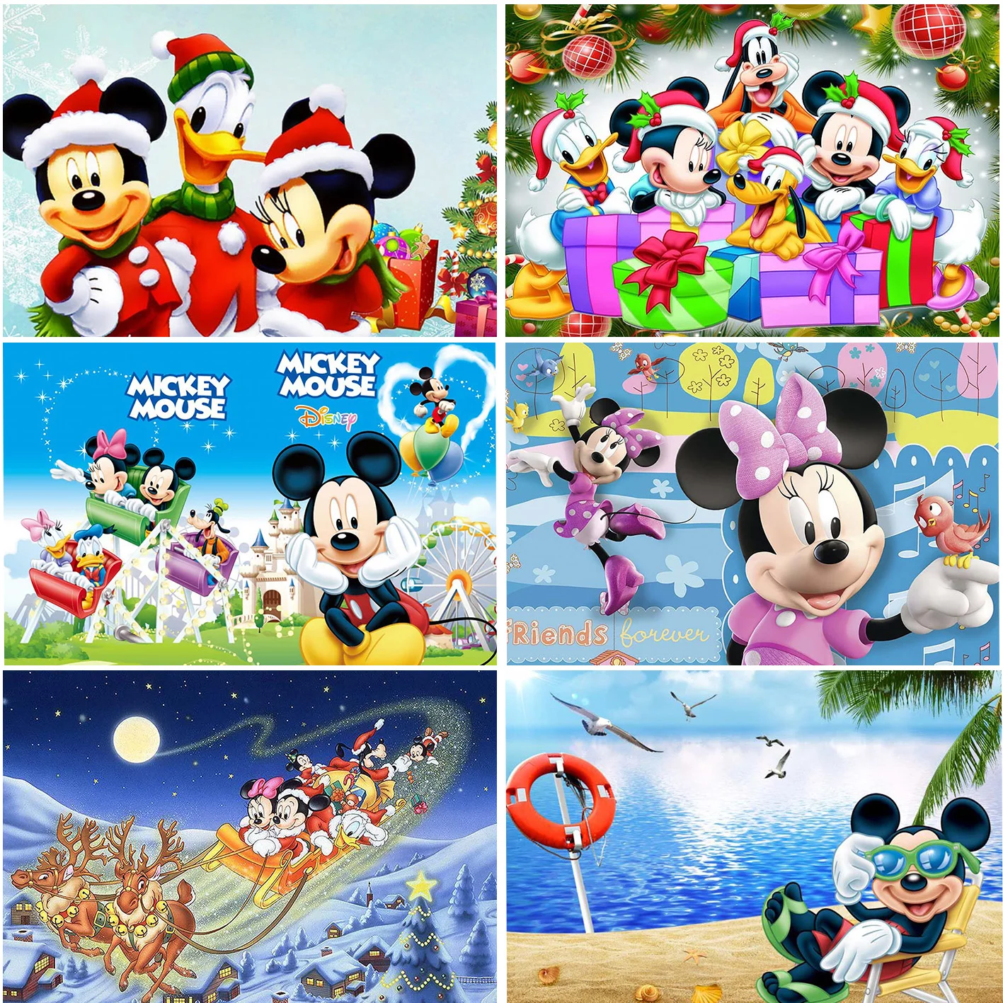 Disney Cartoon Mickey Minnie Mouse Backdrops Birthday Party Baby Shower Backgrounds Decoration Photography Banner Props