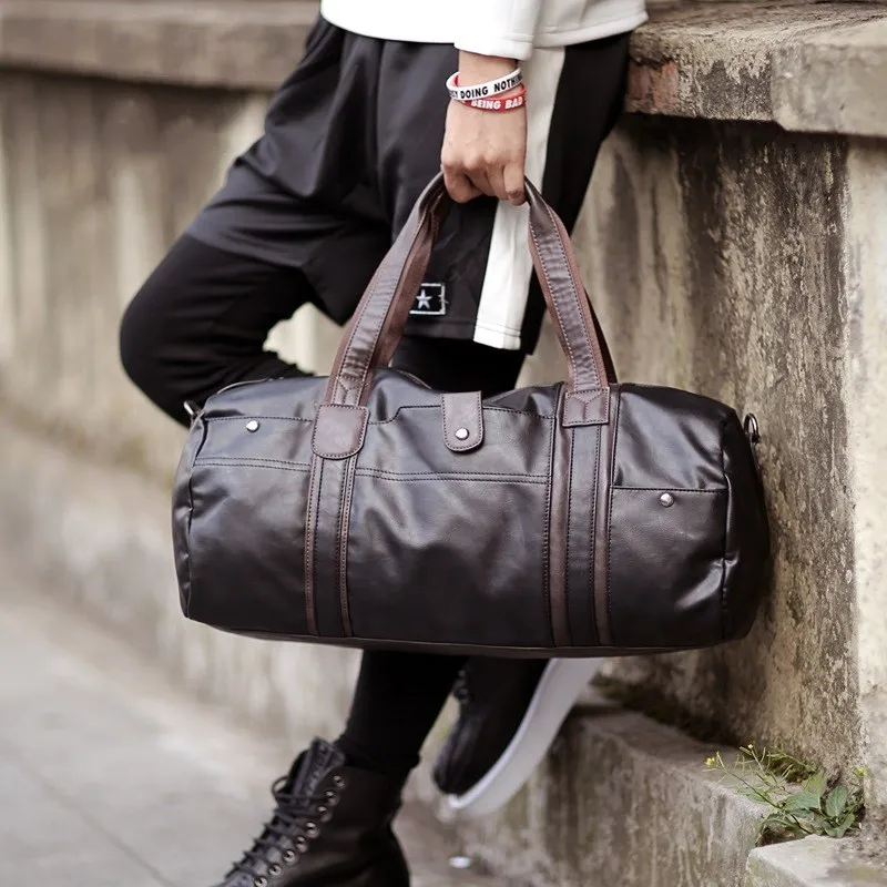 

2023 2022 New PU Leather Travel Men Duffle Bags Large Waterproof Handbag Women Hand Luggage Shoulder Bag for