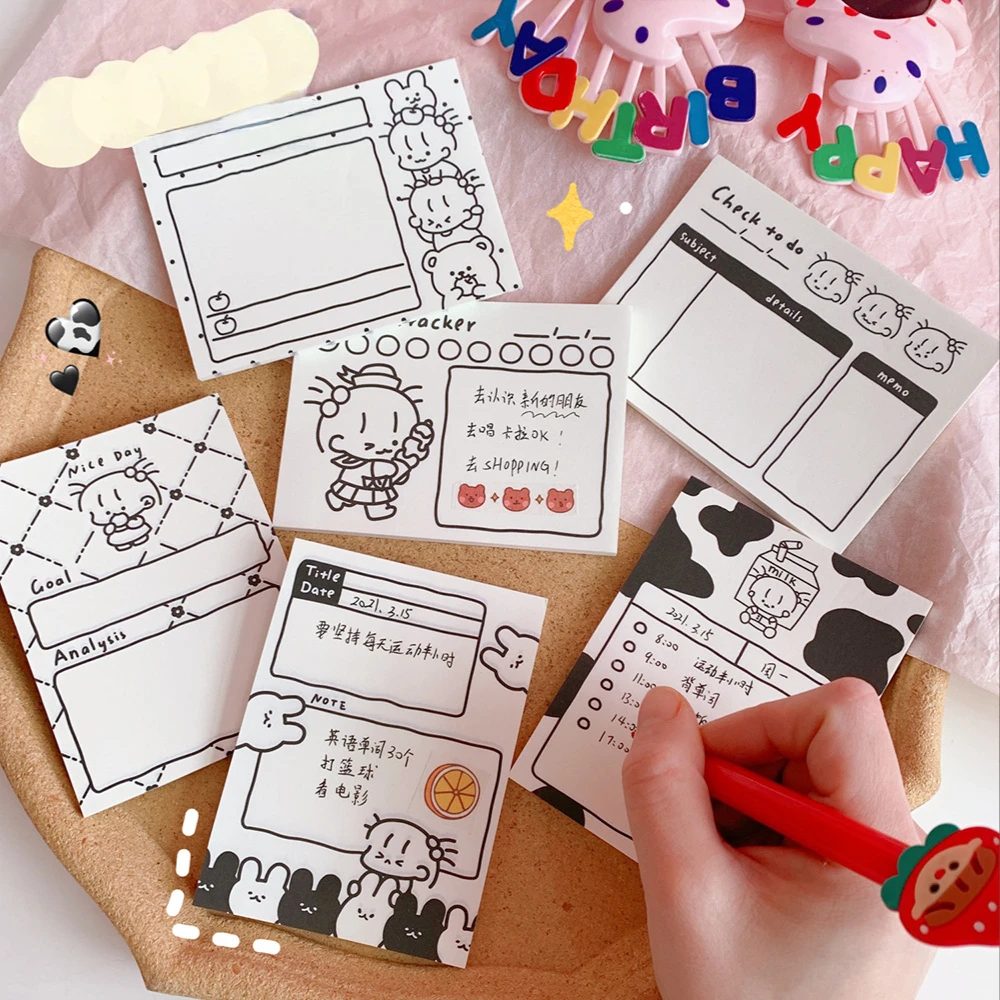 

50 sheets Student Girl Memo Pad Can Tear Up To Paste The Message Sticky Note Sticky Tabs Cute Note Pad Memo Notes Stationery