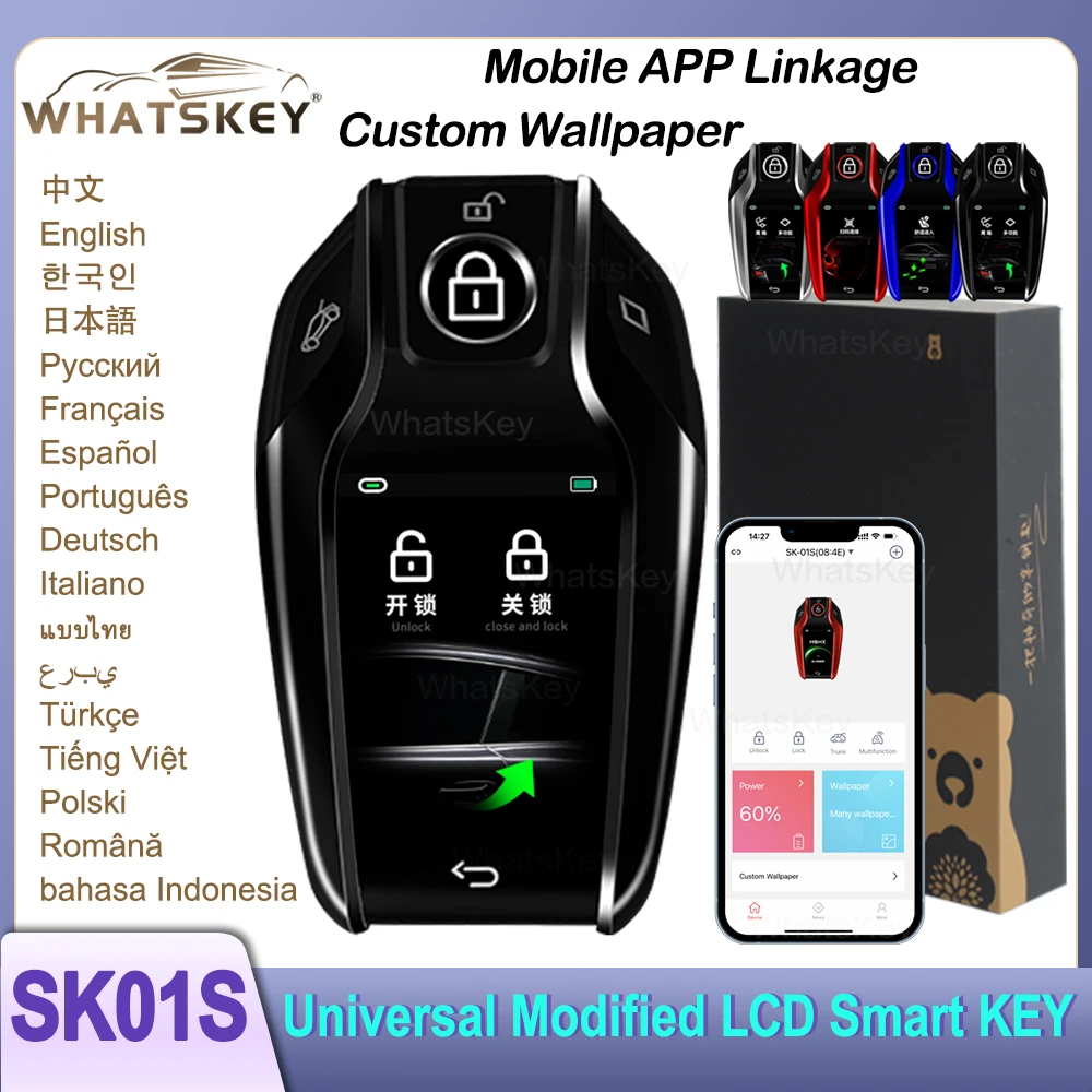 Новейший SK01S ЖК-дисплей Smart Key с функцией пользовательского обоев Для BMW Audi Ford Mazda