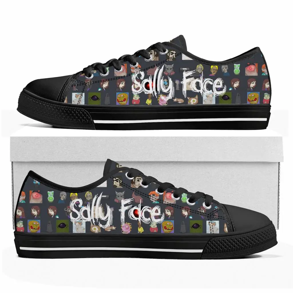 

Sally Face Custom Low Top Sneakers Hot Cartoon Game Womens Mens Teenager High Quality Shoes Casual Tailor Made Canvas Sneaker