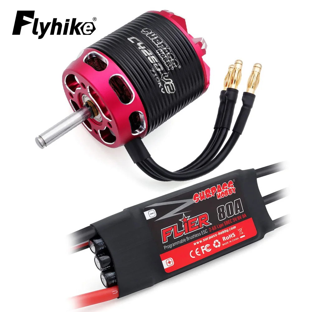 Бесщеточный Электродвигатель Surpass Hobby C4240 C4250 C4260 V2 2-6s С Внешним Ротором 60a 80a Esc Для
