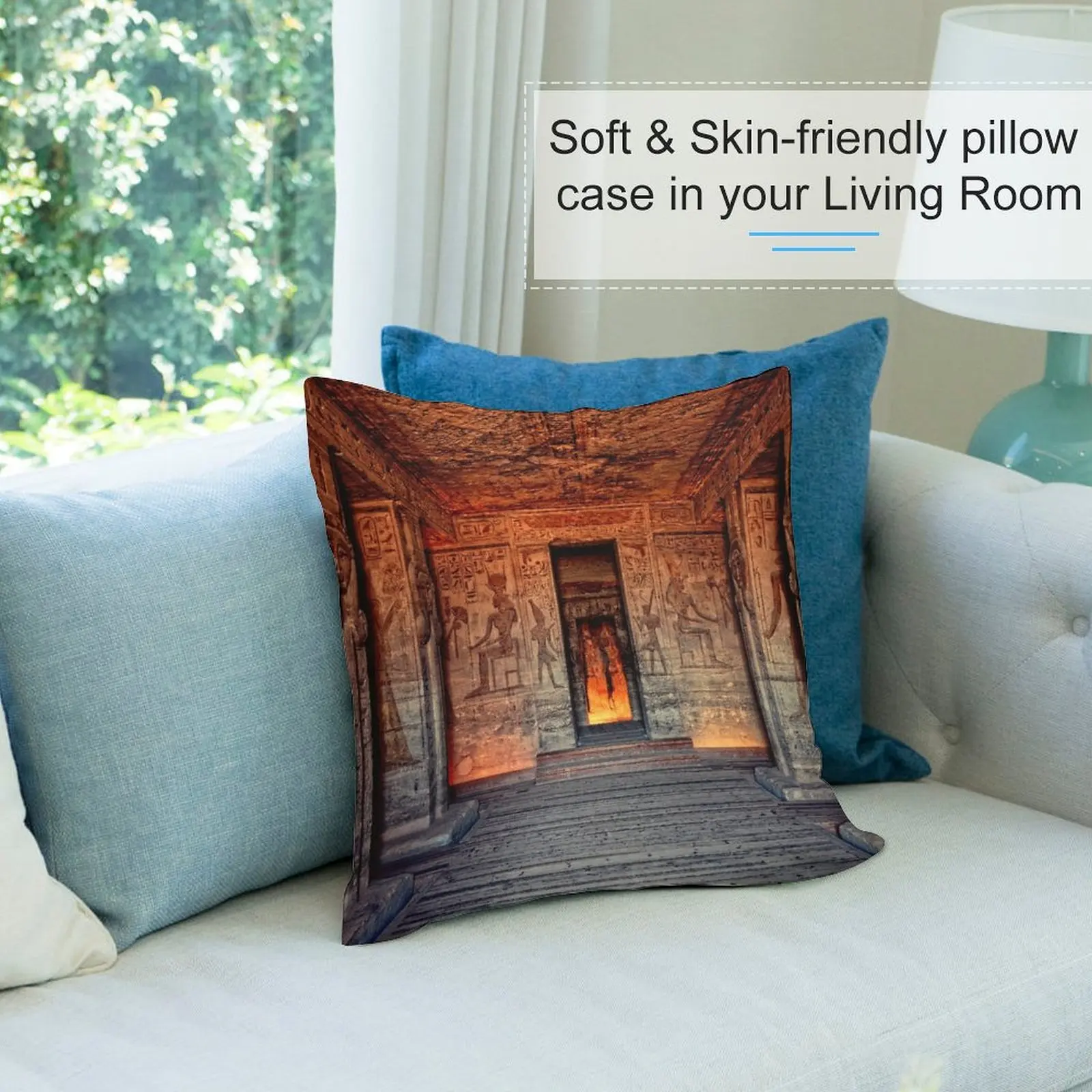 Наволочки с изображением храма хатир и неферри Абу симбель Роскошные наволочки