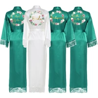 satin silk long robes house robe for women bridesmaid robes robes for girls wedding green custom team bride long sleepwear gown