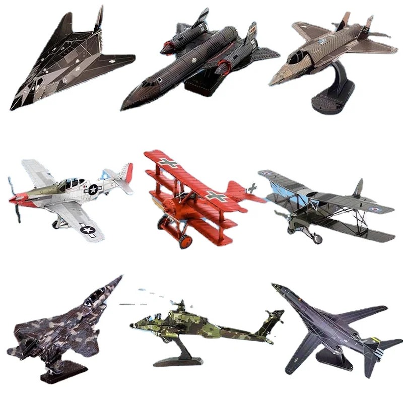 

New Colorful 3D Metal Puzzle Aircraft Model Corsair F15 Fighter B17 Bomber DIY Handmade Patchwork Puzzle for Adults Gift Toys