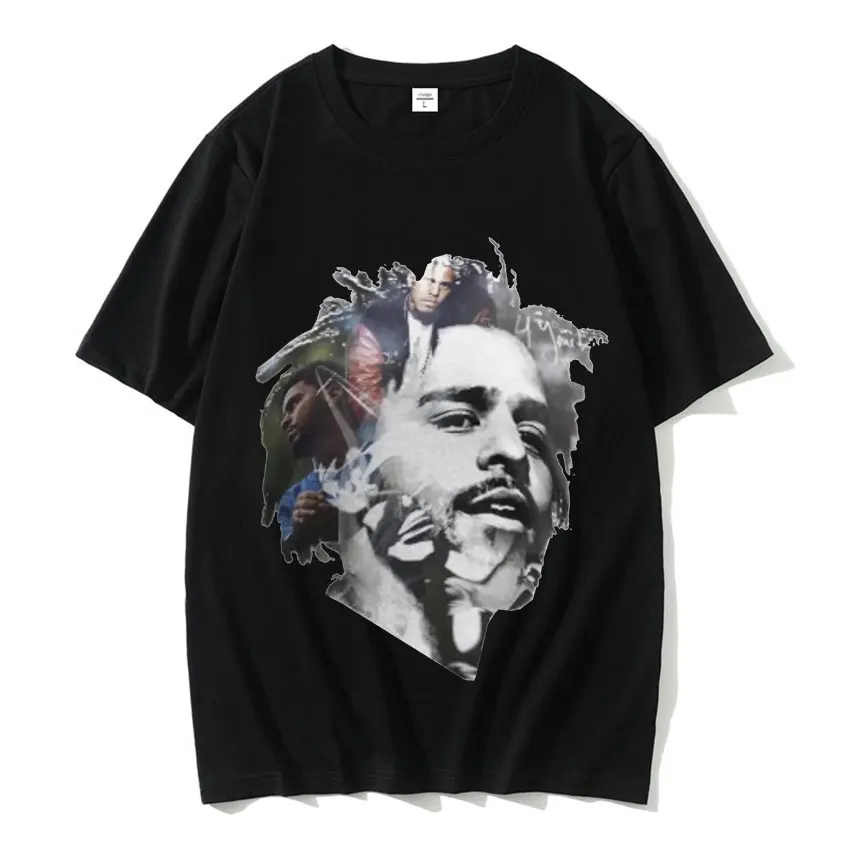 

Новинка 2023, футболка Rapper J Cole с графическим рисунком, мужские винтажные стильные футболки в стиле хип-хоп, мужские и женские футболки из 100% хлопка, большие размеры