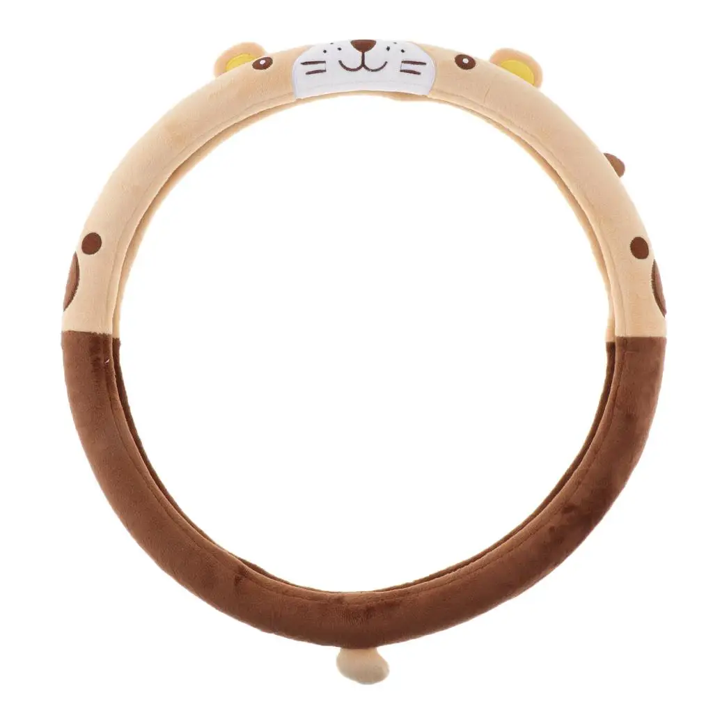 

Чехол для руля, защитный зимний плюшевый теплый Универсальный подходит для большинства автомобилей (плюшевый стиль)