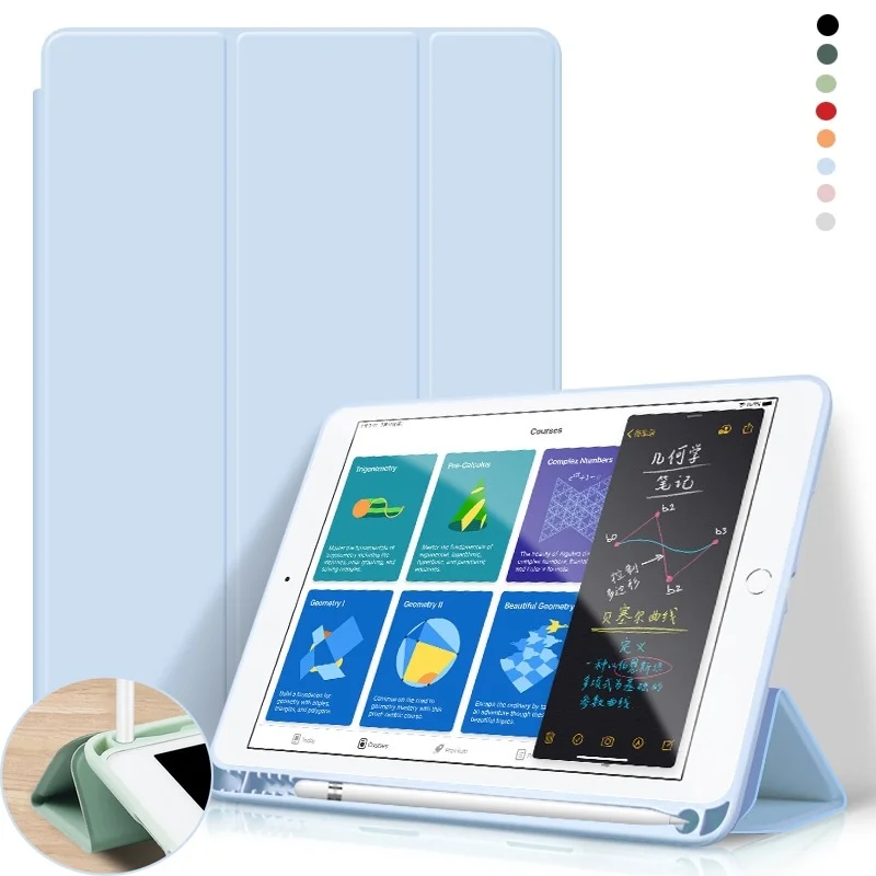 

Чехол для Ipad Mini 6 5 4 Pro 11 12,9 2020 2021 Ipad 10 2 7th 8th 9th Gen Air 3/4, чехол с отверстиями для карандашей для Iped 9,7 2018