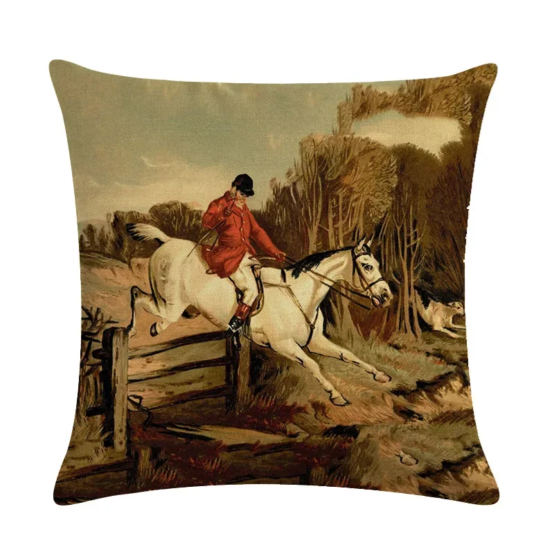 

Наволочка MINISO с принтом лошади из хлопка и льна 45x45 см