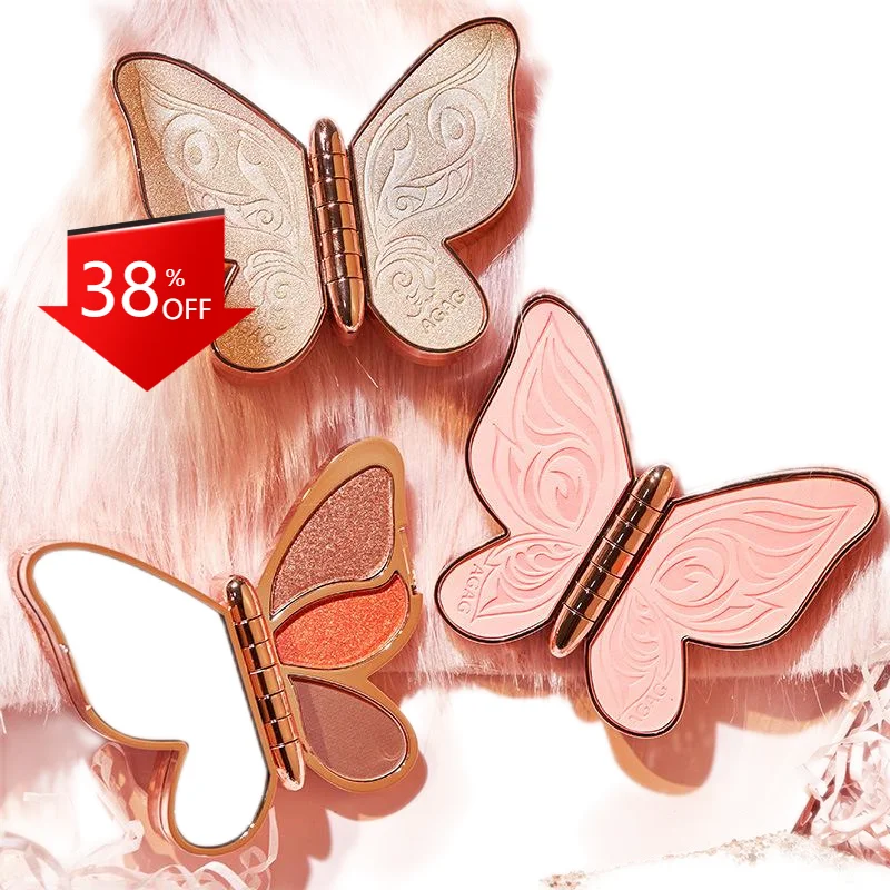 

Палитра теней для век 6 цветов, бабочки, тени для век, блестки на удачу, блестящие матовые тени для век, косметическая тарелка для макияжа, бле...