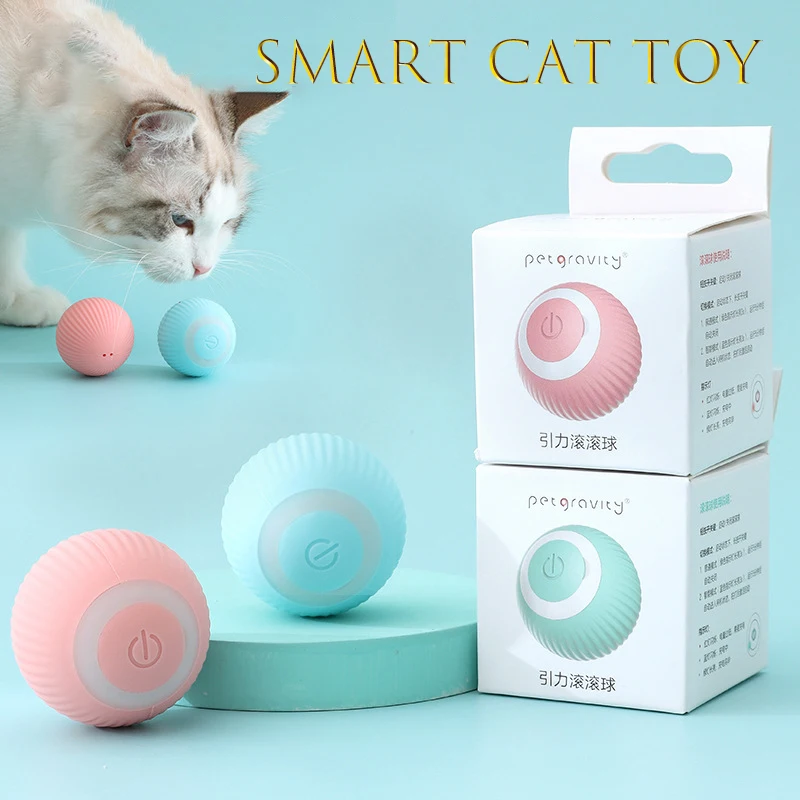 

Умная игрушка для домашних животных, Интерактивная игрушка для кошек, автоматический гравитационный вращающийся шар, устройство для тренировки, самодвигающиеся игрушки для котят, товары для домашних животных
