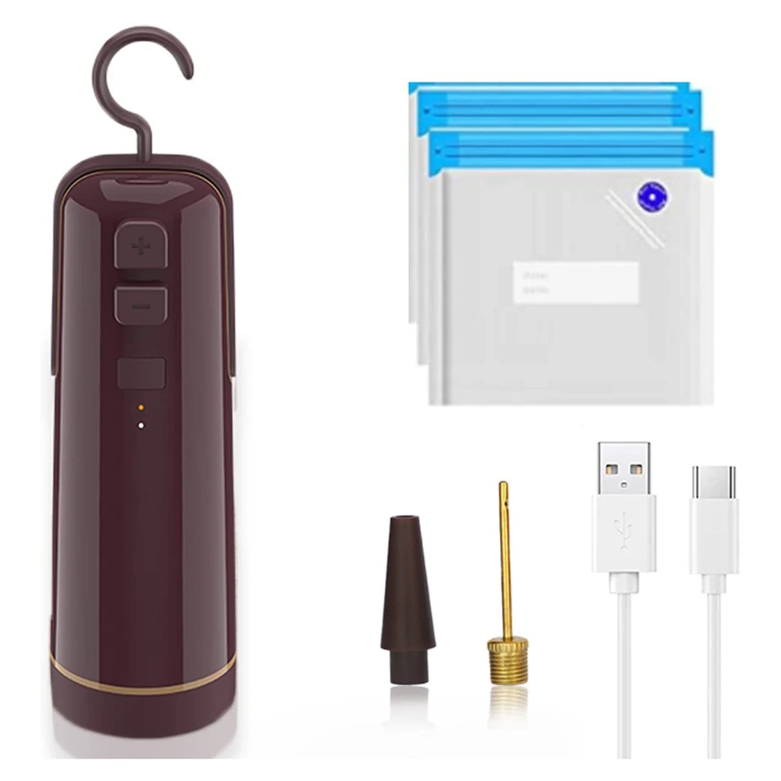 

Handheld Vacuum Sealer, Portable Electric Vacuum Sealer Pump for Vacuum Storage Bags, with 2 Zipper Vacuum Bags