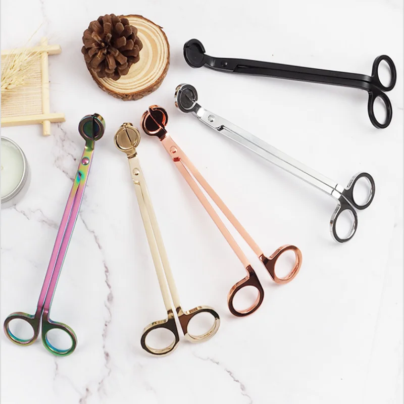 Candle Wick Trimmer Stainless Steel scissors trim wick Cutter Snuffer Round head 18cm Black Rose Gold Silver Red Bronze | Дом и сад