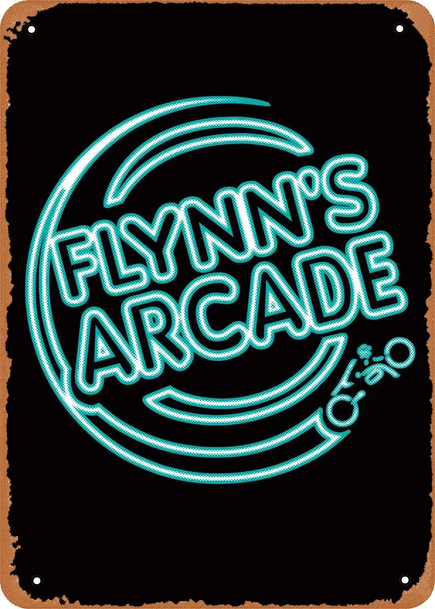 Винтажная металлическая вывеска Flynns Arcade Daletheskater-8x12 дюймов жестяная для домашнего