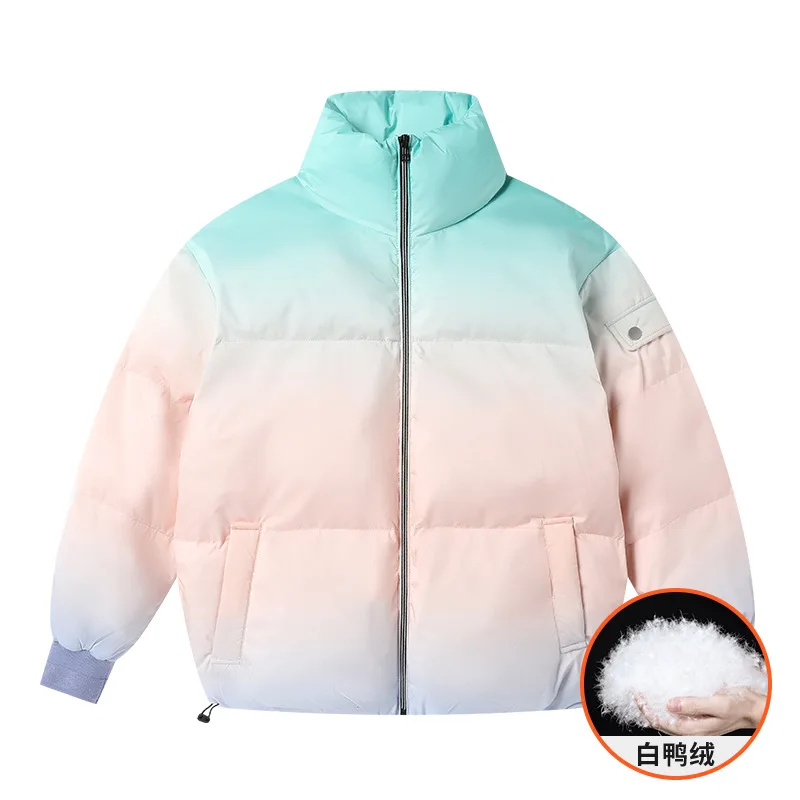 Winter Men Short Down Jacket Versatile Stand Collar Warm White Duck Down Men Women's Coats
