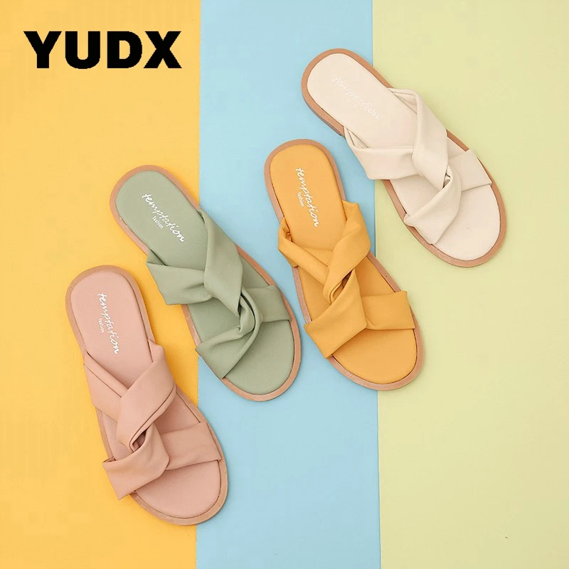 

Шлепанцы женские кожаные с круглым носком, сланцы-трансформеры, Повседневная Уличная удобная обувь на плоской подошве, лето 2023