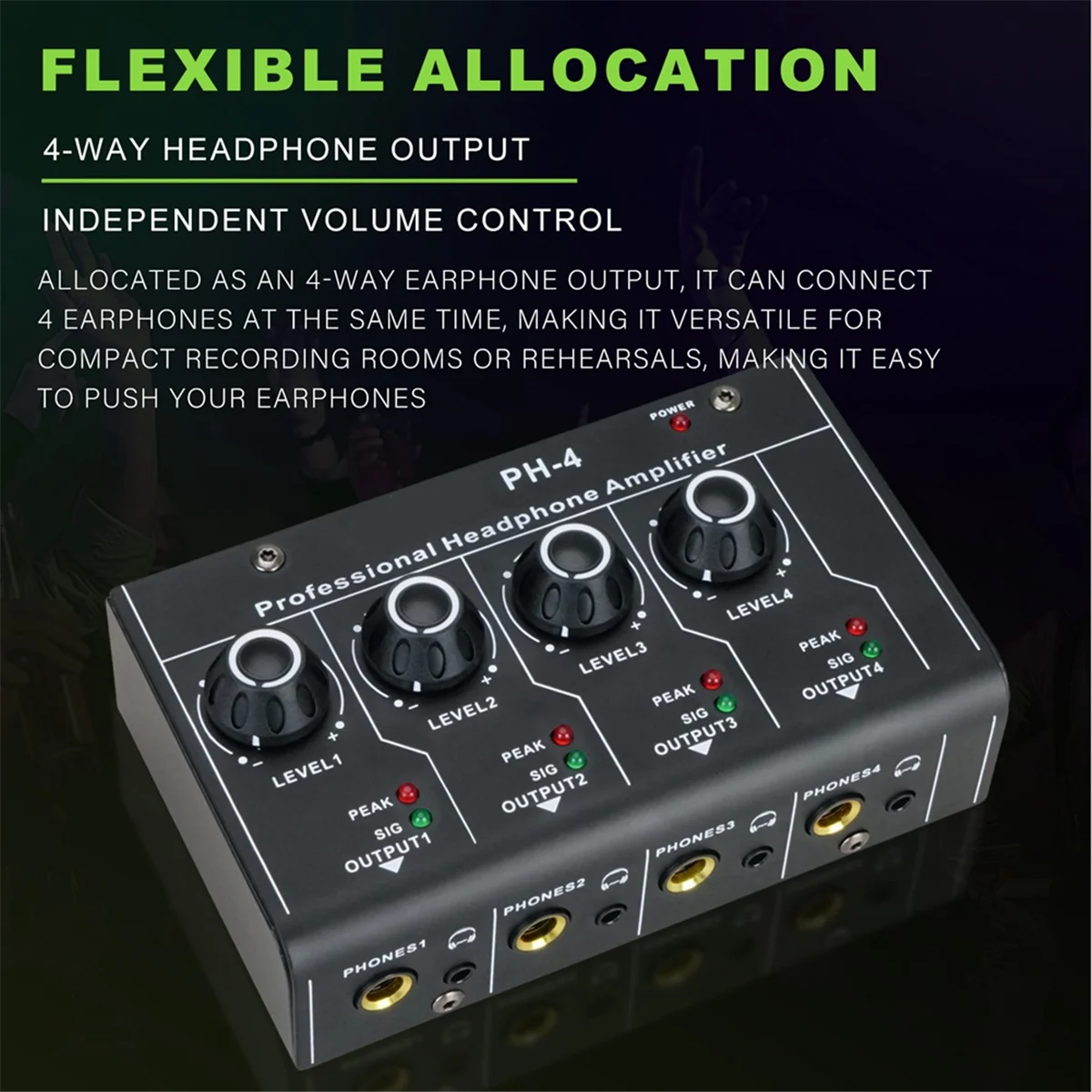 Усилитель для наушников Стерео звуковая система 4-канальный AloneControl Volume