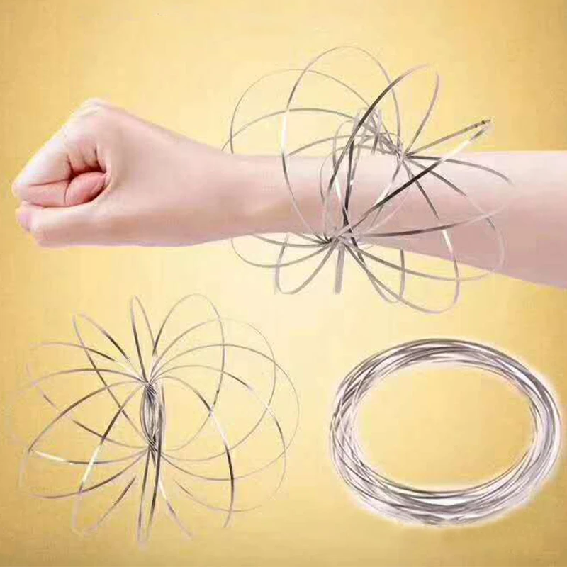 

Fidget Spinner Creative Fluid Decompression Magic Bracelet Exercise Bracelet Stainless Iron Hand Ring Anti Stress Hand Wrist Toy