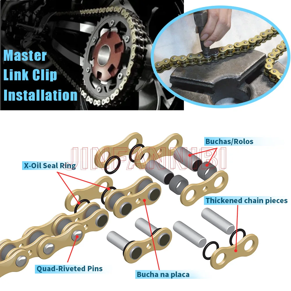 Фото Цепь X-Ring 520, 120 звеньев с Master Link для Honda CB300R CB500F CBR250R CR125R №4
