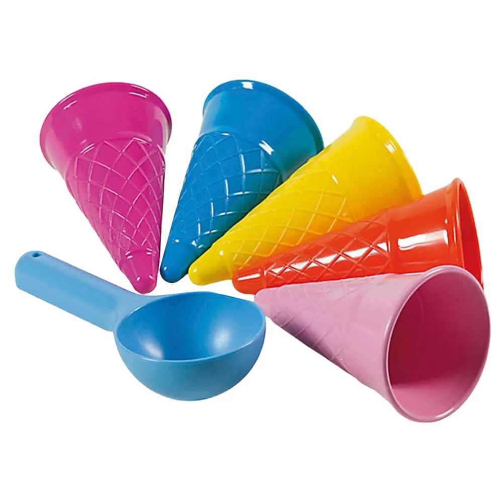 

5pcs Beach Sand Set Scoop Cones Seaside Park Sand Molding Shaping for Children Kids Toddler