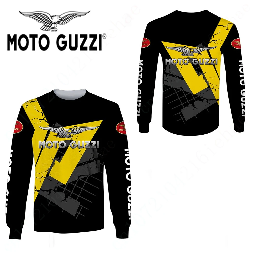 

Футболка Moto Guzzi для мужчин и женщин, Повседневная Толстовка с круглым вырезом и длинным рукавом, футболки с 3D-принтом в стиле Харадзюку, одежда унисекс