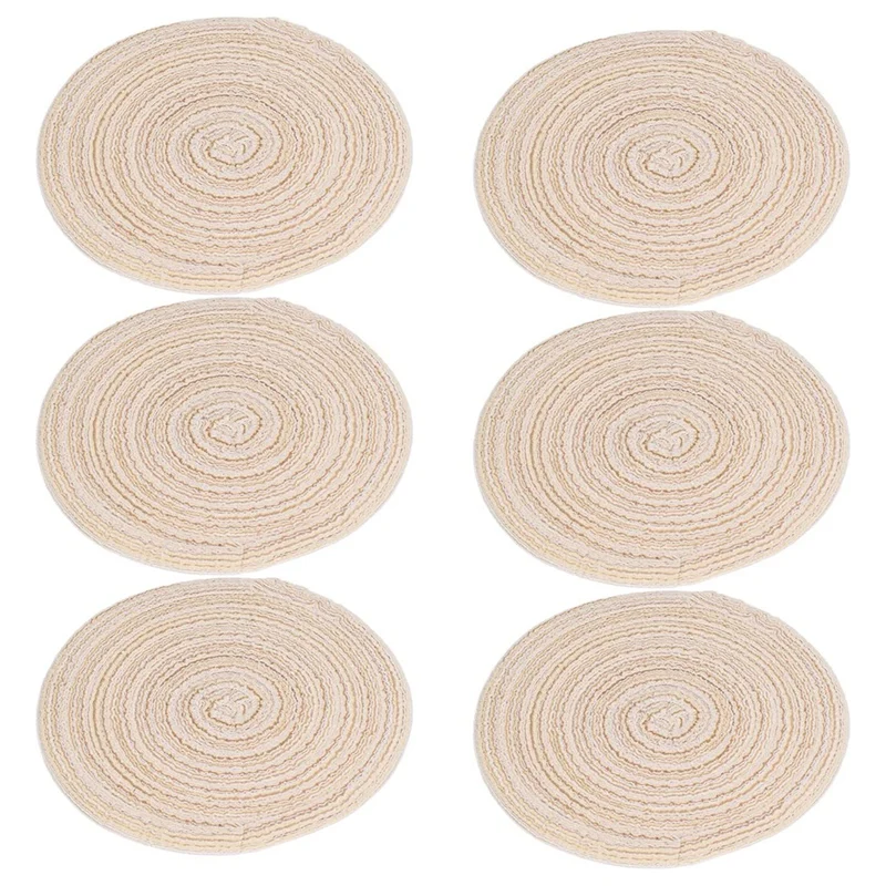 

6Pcs Pot Trivets Large Braided Woven Trivet Coaster, Cotton Thread Weave Cup Coaster Hot Pot Dish Trivet Pad Mat