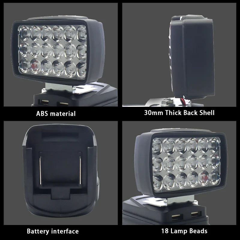 Фонарь рабочего освещения для кемпинга фонарик фонарь с USB-зарядкой ручной Makita 18