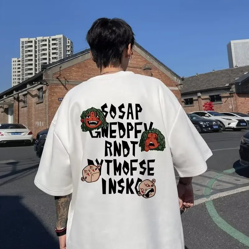 2024 новая модная футболка с короткими рукавами и буквенным принтом в американском