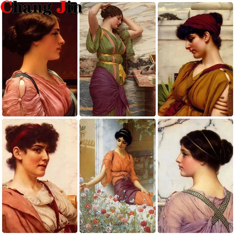 

5D Diy Diamond Painting "John William Godward Works" Cross Stitch Kit Classical Beauty Diamond Mosaic Embroidery Home Decor Gif