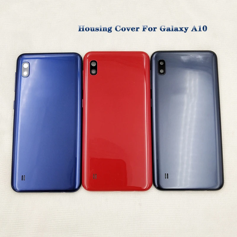 

For Samsung Galaxy A10 A105 A105F SM-A105F/DS Battery Back Cover Plastic Panel Rear Door A10 Housing Case Camera Lens Replace