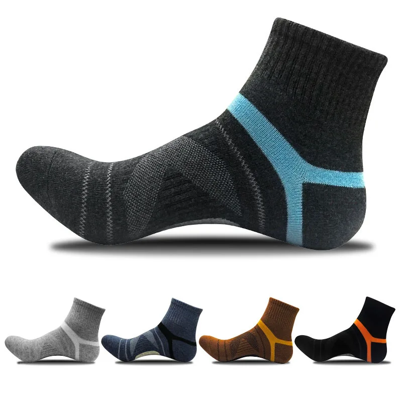 6 pairs Men Sports Socks Cotton Outdoor Middle Tube Basketball Socks Men Cycling Socks Sweat-absorbent Anti-friction Socks