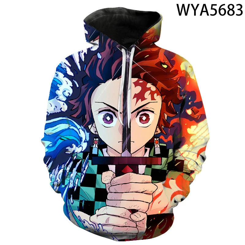 

Men Hoodie Hoodie Pria Wanita Anak-anak Kimetsu No Yeyang Kaus Demon Slayer 3D Pullover Cetak Streetwear Kasual Atasan Anak Laki