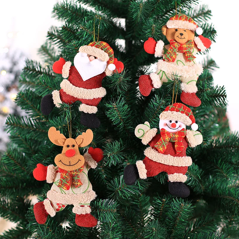 

Elk Santa Claus Xmas Tree Hanging Pendant Merry Christmas Ornament Dolls Christmas Decorations for Home New Year Kids Gift Decor