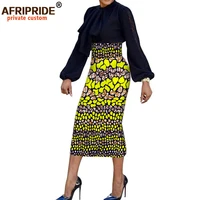 african fashion empire pencil skirt for women afripride tailor made mid calf length women cotton skirt a1927001