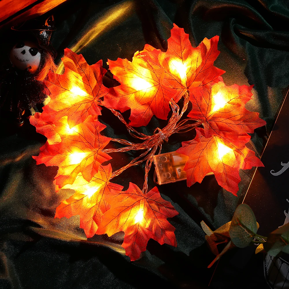 Гирлянда с искусственными кленовыми листьями 10 светодиодов 1 5/3 м |