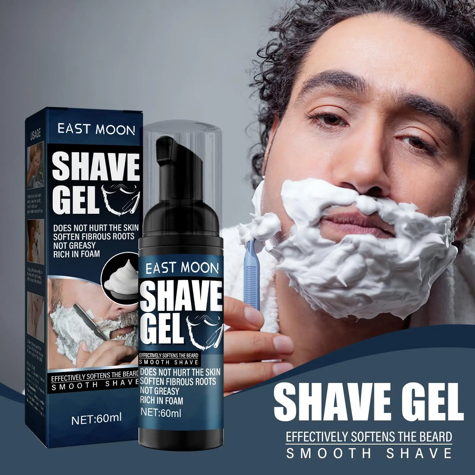 

Shave Cream Shave Gel Comfortable Facial Care Grooming Accessories Shaving Cream for Men Barber