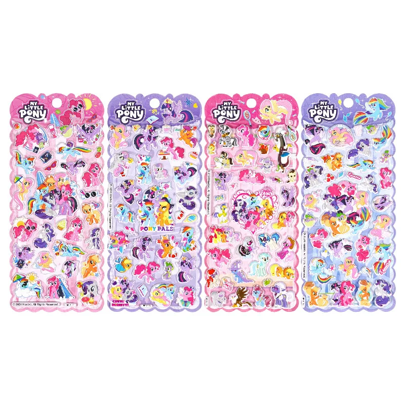 Фото Наклейки My Little Pony Kawaii, 3D-стерео наклейки с пузырьками, милые мультяшные наклейки-поощрения, подарок на день рождения, подарки для подруг, игрушки для девочек №1