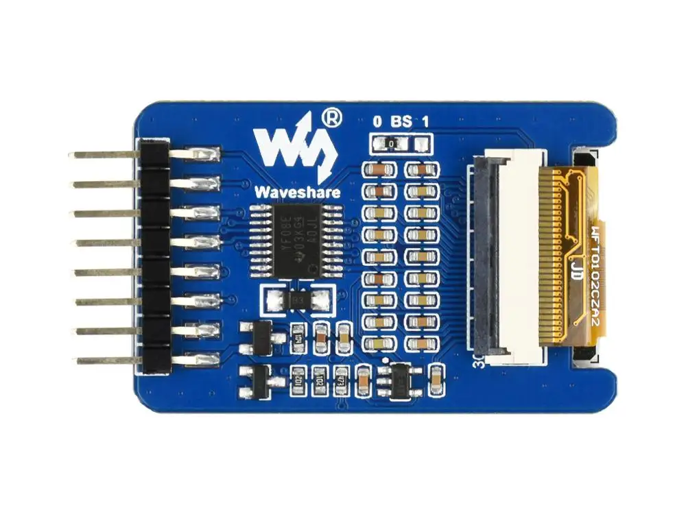 Фото Модуль дисплея Waveshare 1.02 дюйма E-Ink, разрешение 128*80, двухцветный (черный/белый), интерфейс SPI, со встроенным контроллером №5