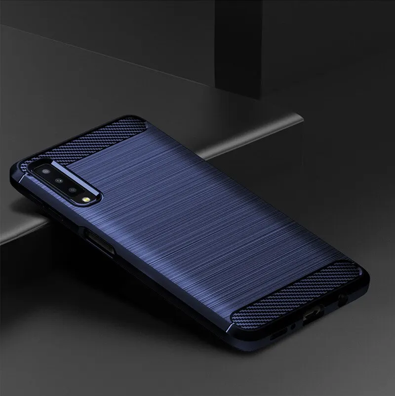 

Чехол для Samsung Galaxy A70 A70S, чехлы для телефонов, силиконовая Противоударная задняя крышка, корпус из углеродного волокна