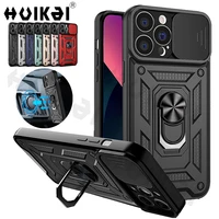 slide camera cover magnetic kickstand case for iphone 13 pro max 14 12 11 pro max xr xs max x slide armor shockproof phone case