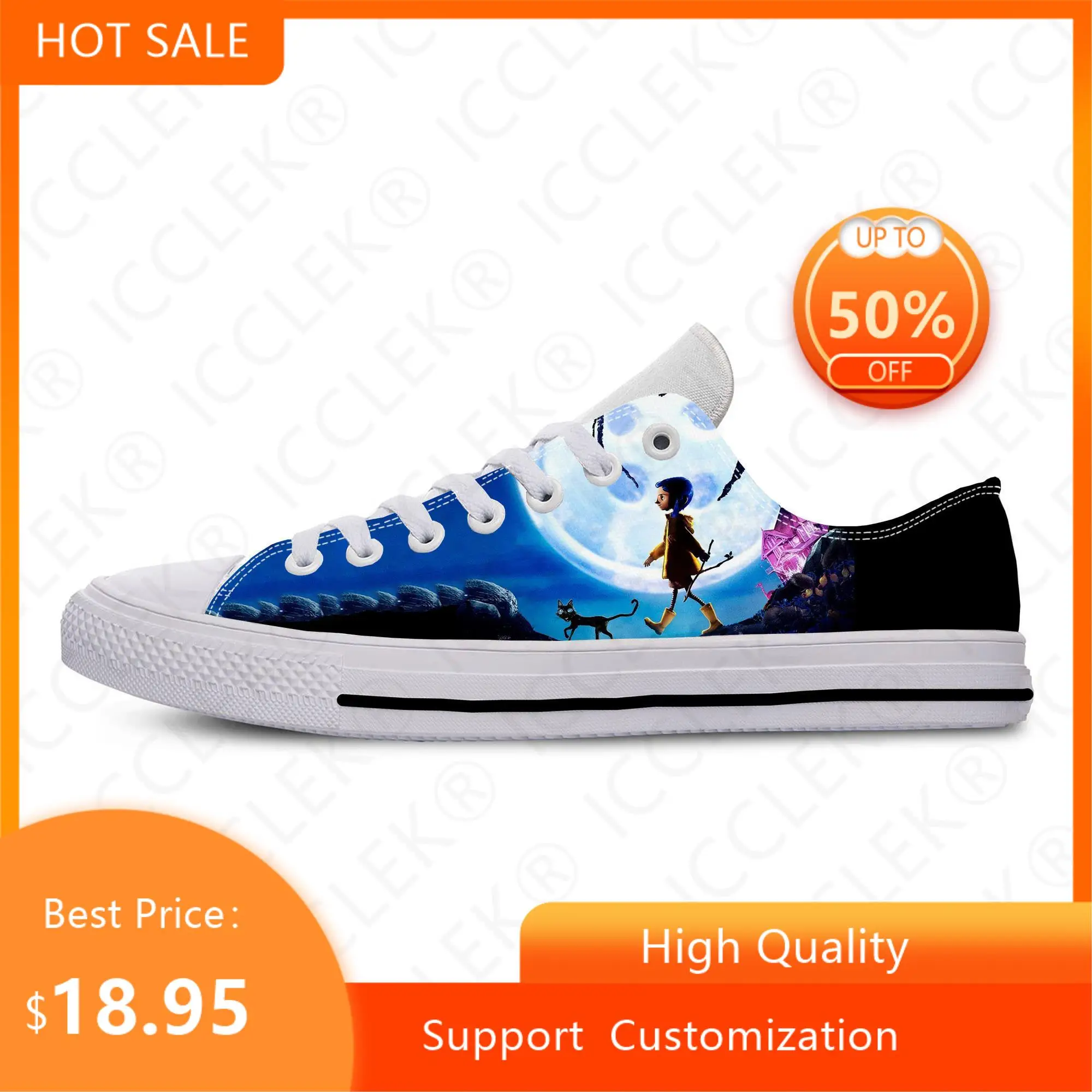 

Hot Cool Summer Coraline Anime Cartoon Manga Movie Horror Fashion Cloth Shoes Breathable Mens Womens Sneakers Low Top Board Shoe