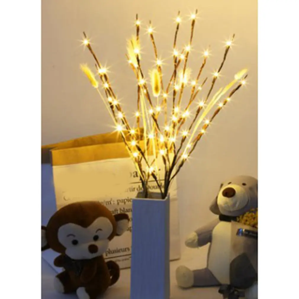 

20LEDs Lighted Branches Lamps Battery Powered Vase Christmas Light LED Willow Branch Lights Home Bedroom Living room Decoration