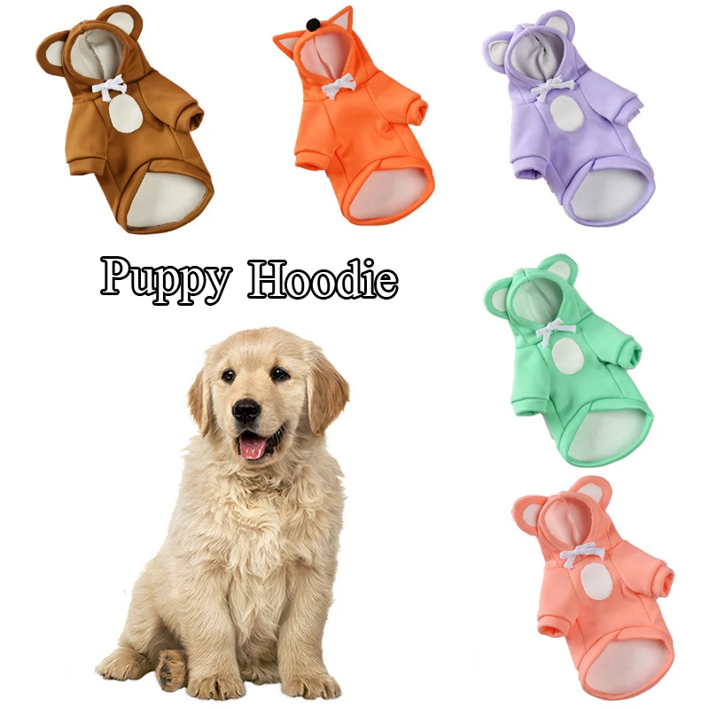 

Dog Clothes Ear Hoodie For Dog Chihuahua Solid Color Cat Hoodie Cute Warm Casual Universal Stylish French Bulldog Pet Hoodie