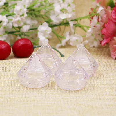 

50/100pcs/lot 5g Transparent Plastic Jars Cream Jars Diamond Shape Sample Bottle 5ML 0.17OZ Empty Bottles Cosmetics Container