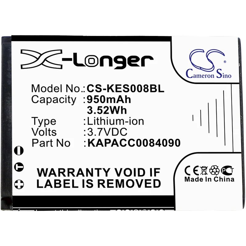 

Cameron Sino 950mAh Battery For KAP ELSE eS-KAP-Ad VR ESKAPAD KAPACC0084090