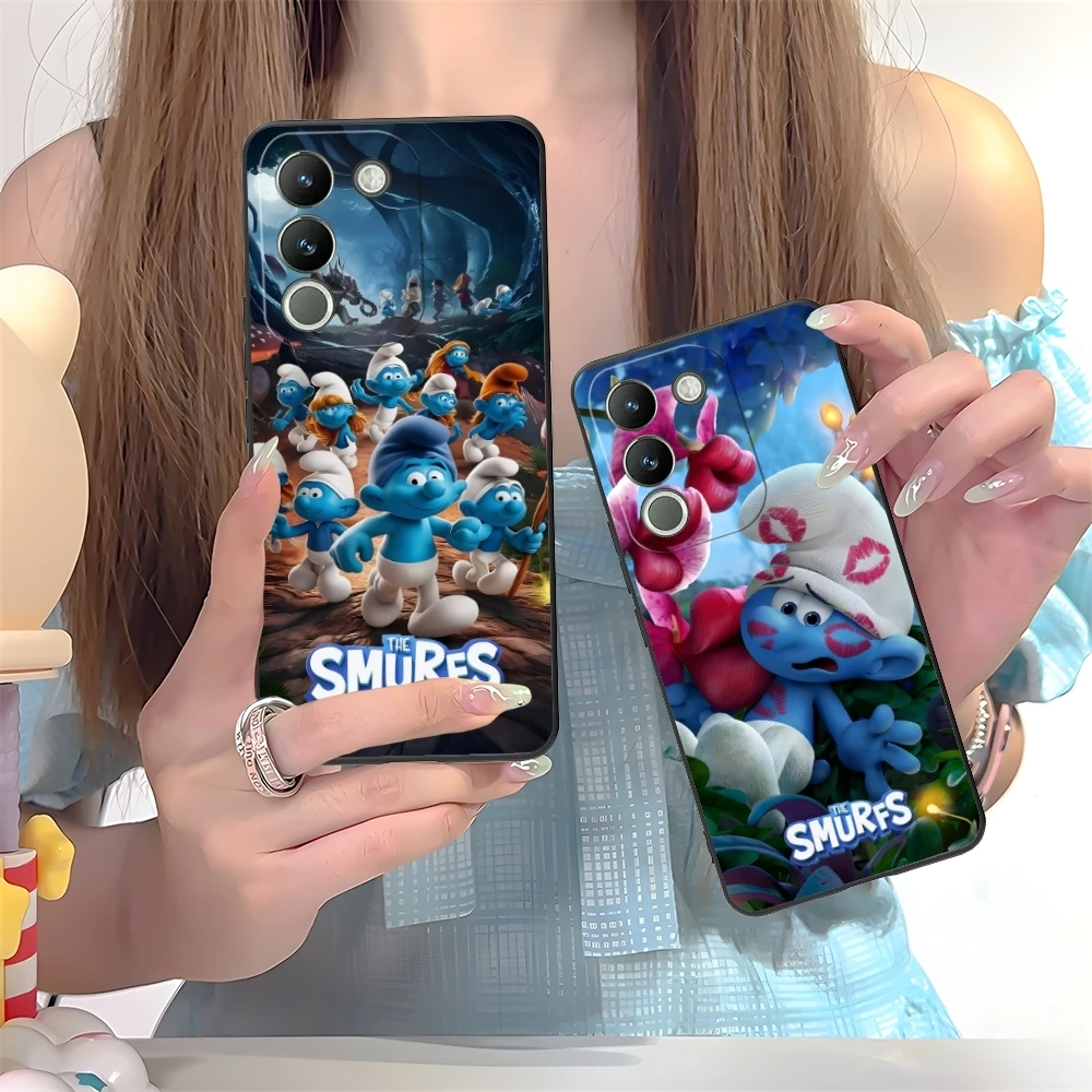 Smurfs Smurfette Smart Mobile Phone Case для VIVO Y95 Y93 Y31 Y20 V19 V17 V15 Pro X60 NEX Черный Мягкий чехол телефона