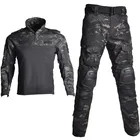 Военная униформа, тактические костюмы, камуфляжная одежда для охоты, пейнтбола, страйкбола, снайперской боевой рубашки, брюки, налокотникиНаколенники